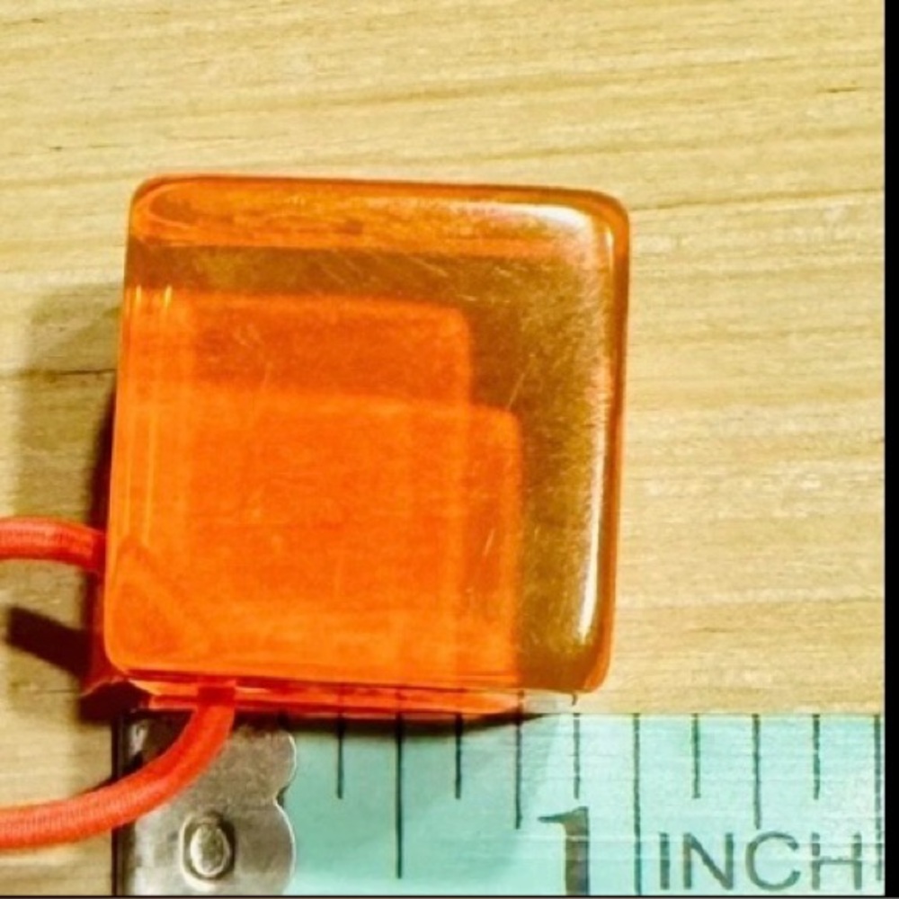Authentic Louis Vuitton hair cube clear monogram orange Pink hair elastic - Picture 5 of 5